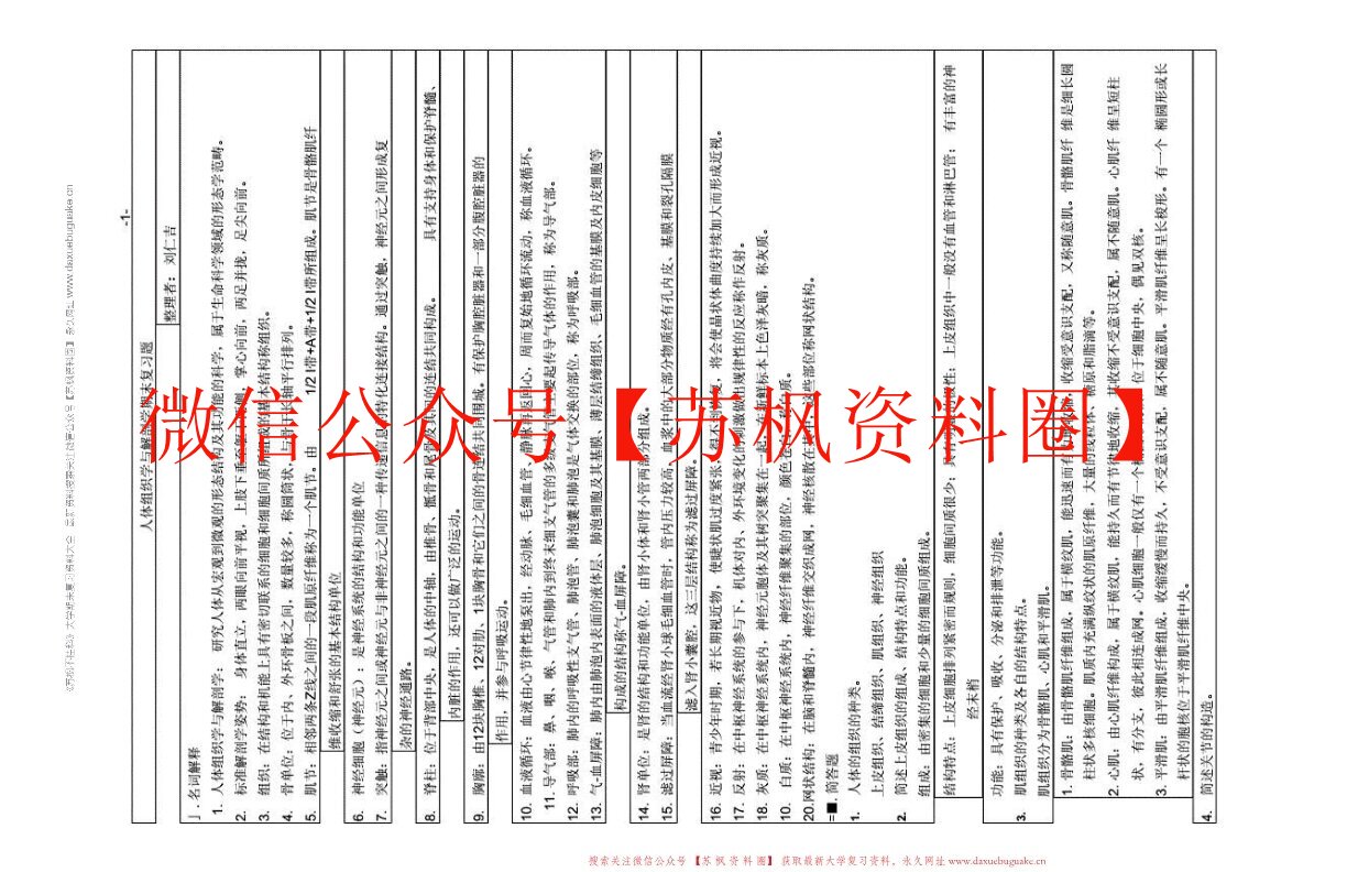 人体组织解剖学